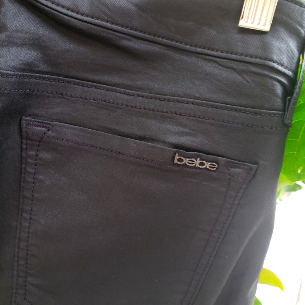 Bebe faux leather skinny pants with pockets